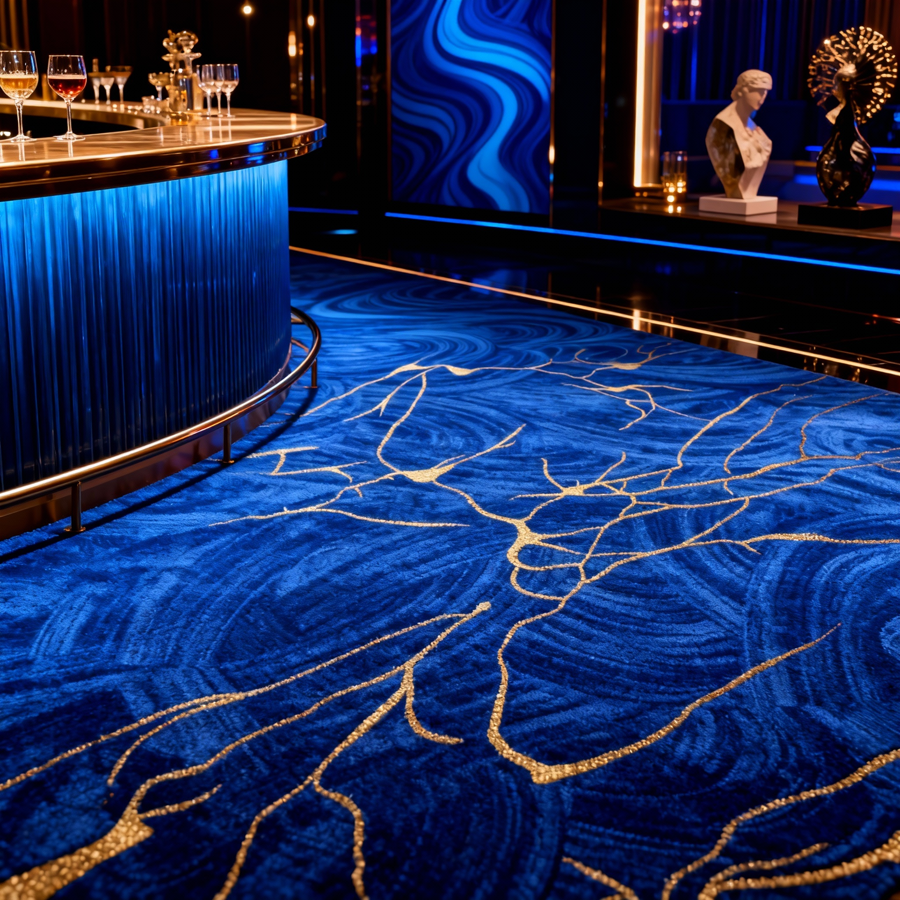 Loom & Lumina Fire-Resistant Polyester Carpet - PP Mesh Backing, Class B1 Fire Rating