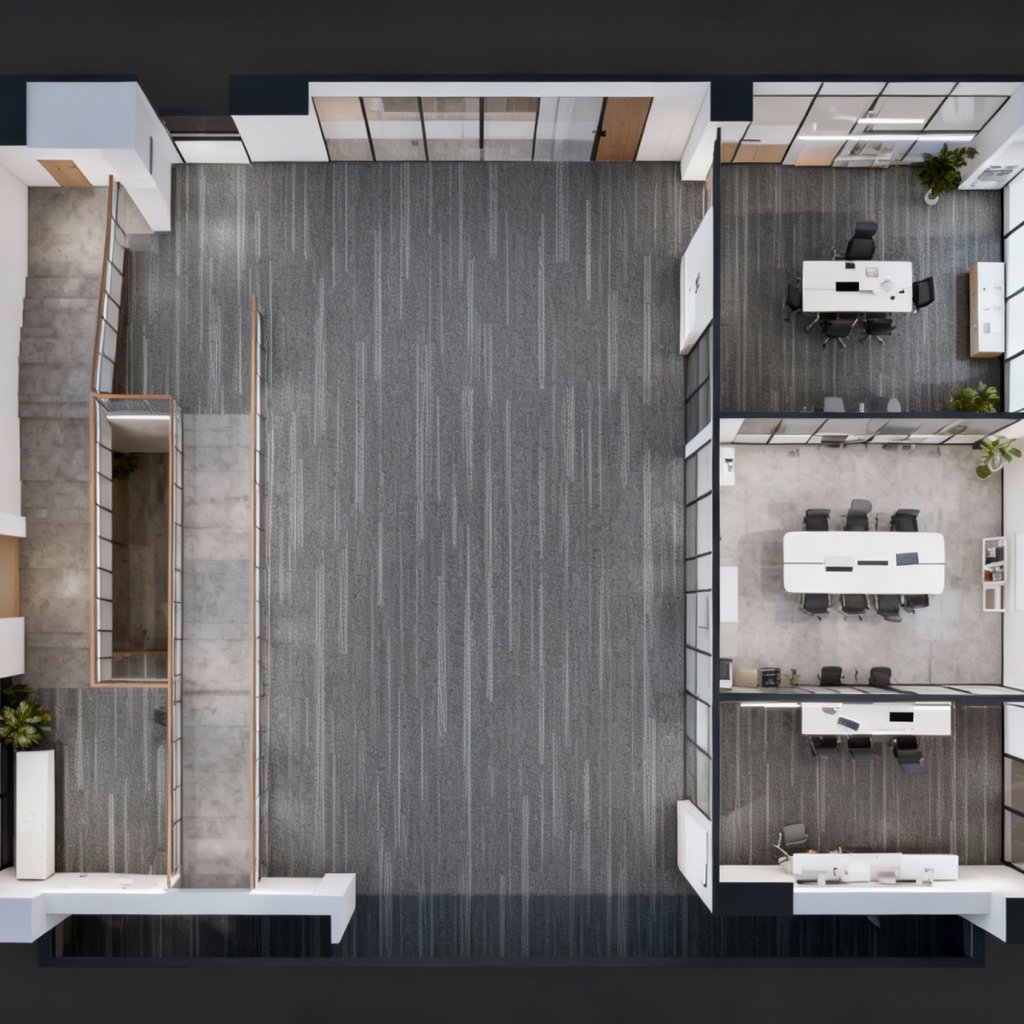 Quantum Sky Commercial Carpet - 50cm x 50cm Rectangle Polyester Carpet | PVC Backing | B1 Fireproof Rating | Customizable Office/Hotel/Business Carpet