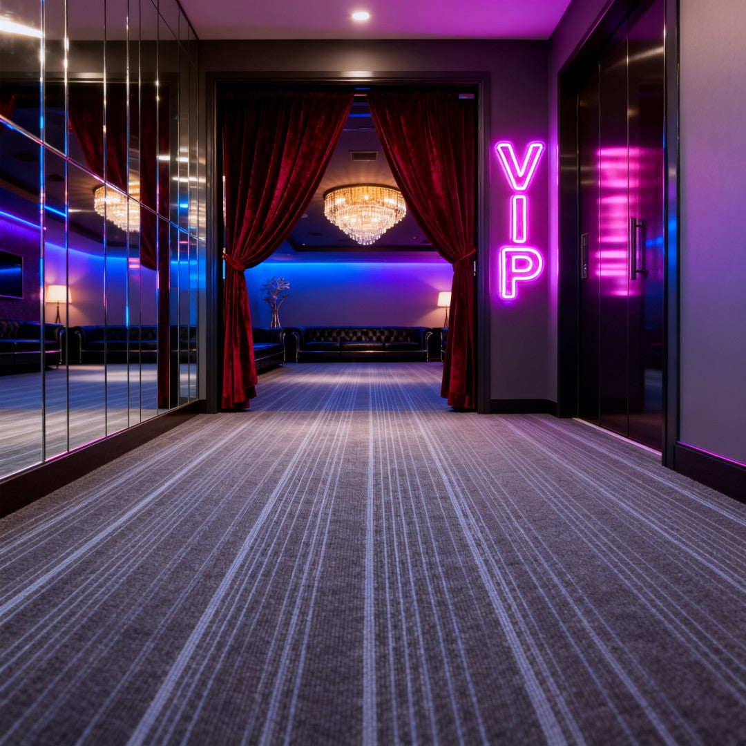 PVC-Backed Polypropylene Commercial Carpet Rolls  | Waterproof & Slip-Resistant Runner | Custom Sizes & Patterns | Restaurant/Office/Hotel Flooring