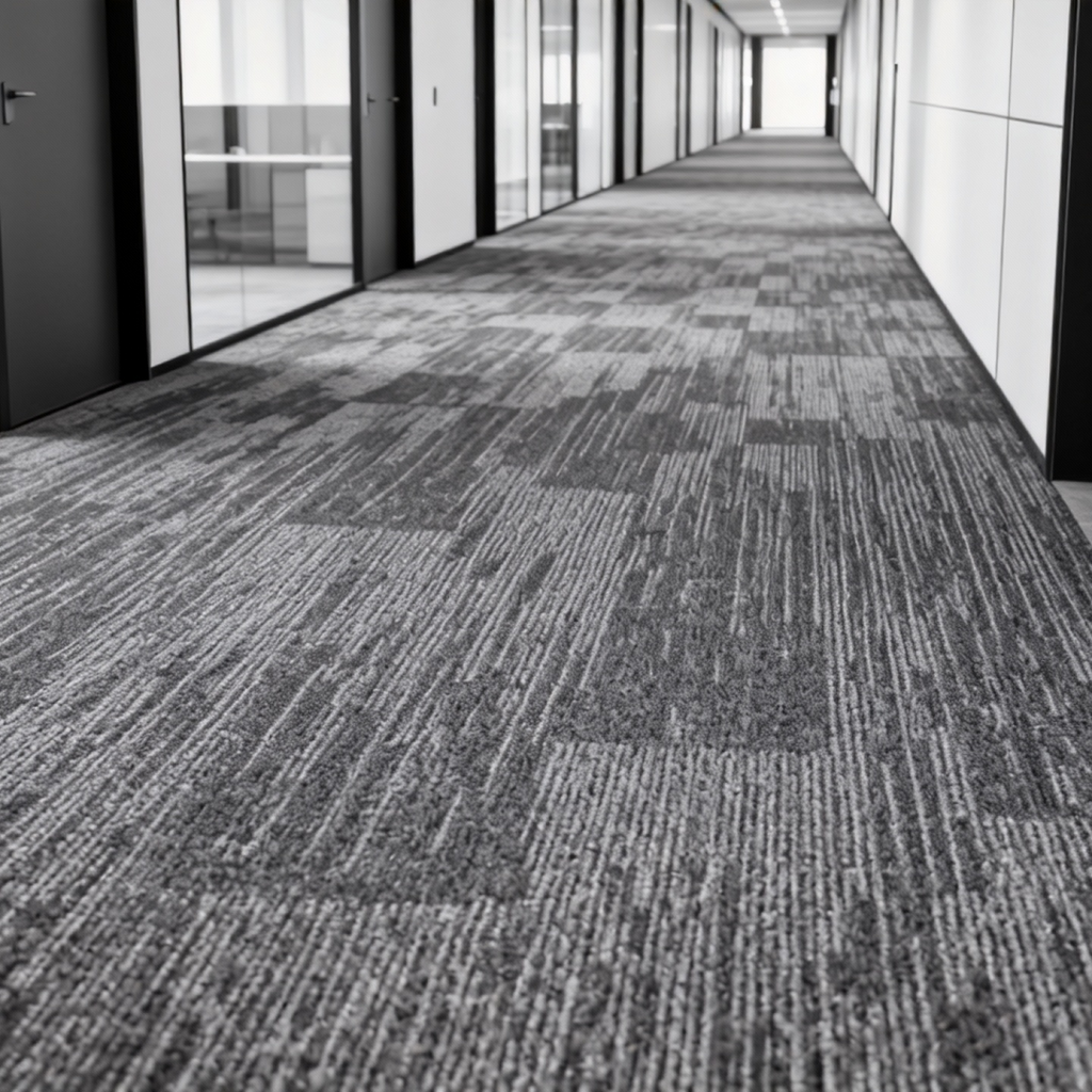 Class B1 Fire-Resistant Commercial Carpet Tile  Polyester Fiber PVC Backing Anti-Slip Durable Office Flooring  Backing for Office Building/Hotel/Mall