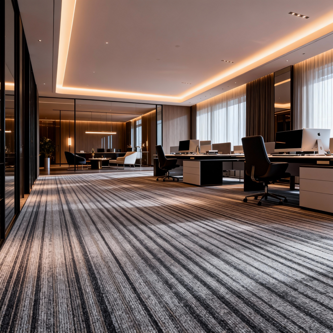 Collection - B1 Fire-Rated Polyester Square Commercial Carpet Tile  PVC Backing Modular Flooring - High-Durability Office/Hotel/Retail Custom Carpet