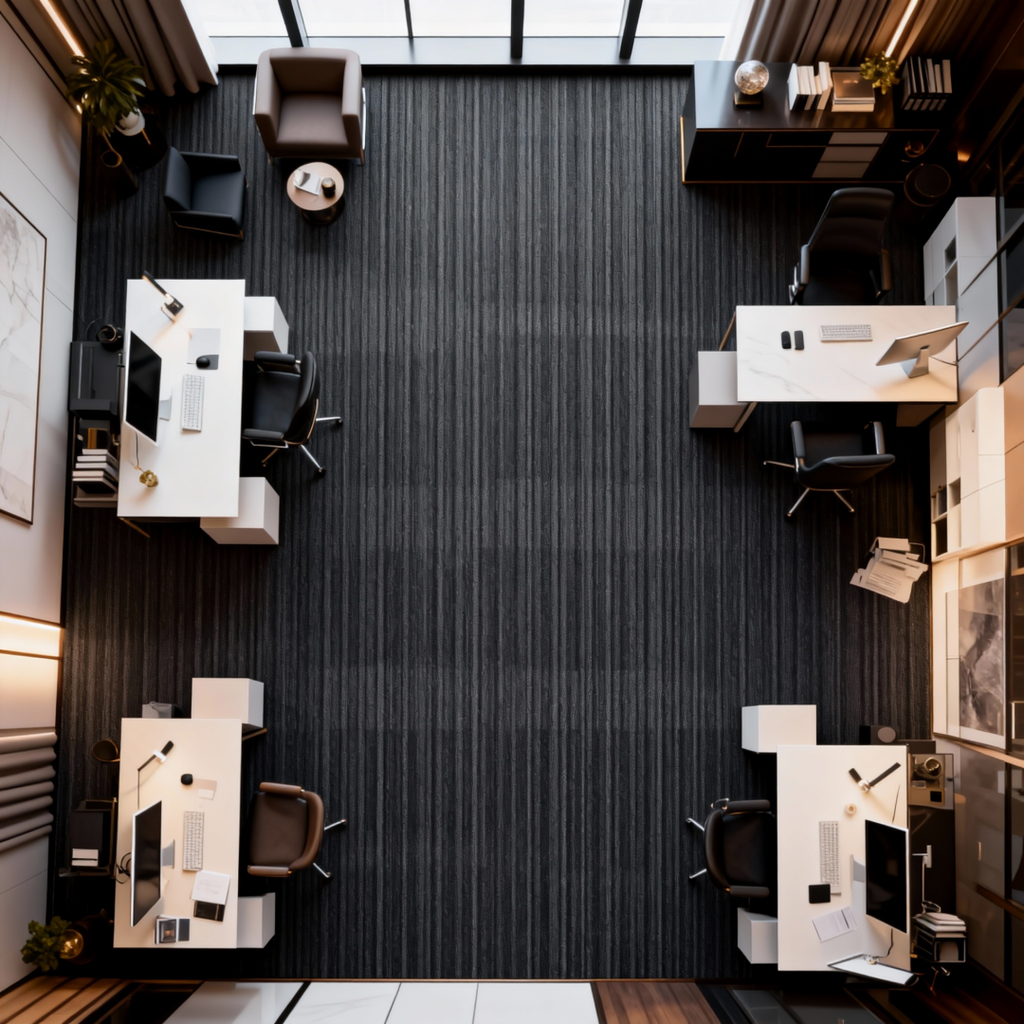 Commercial Carpet Tile - 50cm x 50cm Rectangle Polyester PVC Backing B2 Fire Rated - Office, Hotel, Restaurant Flooring - Customizable Design