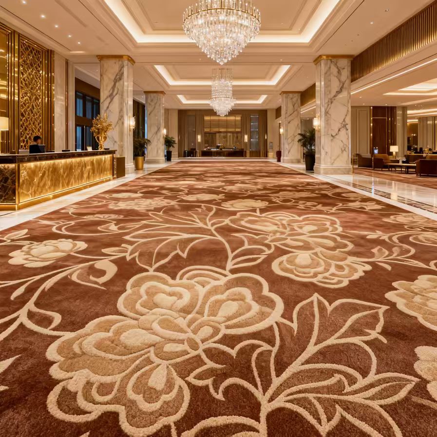 Gilded Weave Hotel Carpet 20x30cm Floor Carpet Modular Commercial Office Carpet Tiles for Hotel