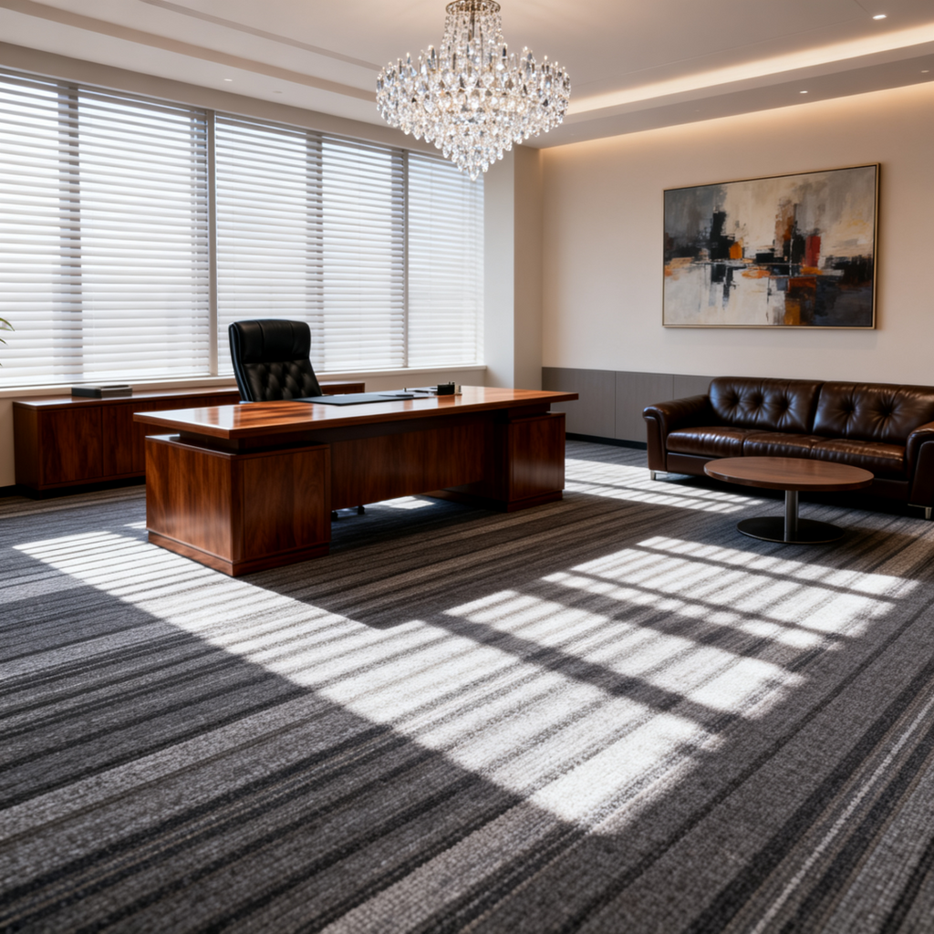 Collection - B1 Fire-Rated Polyester Square Commercial Carpet Tile  PVC Backing Modular Flooring - High-Durability Office/Hotel/Retail Custom Carpet