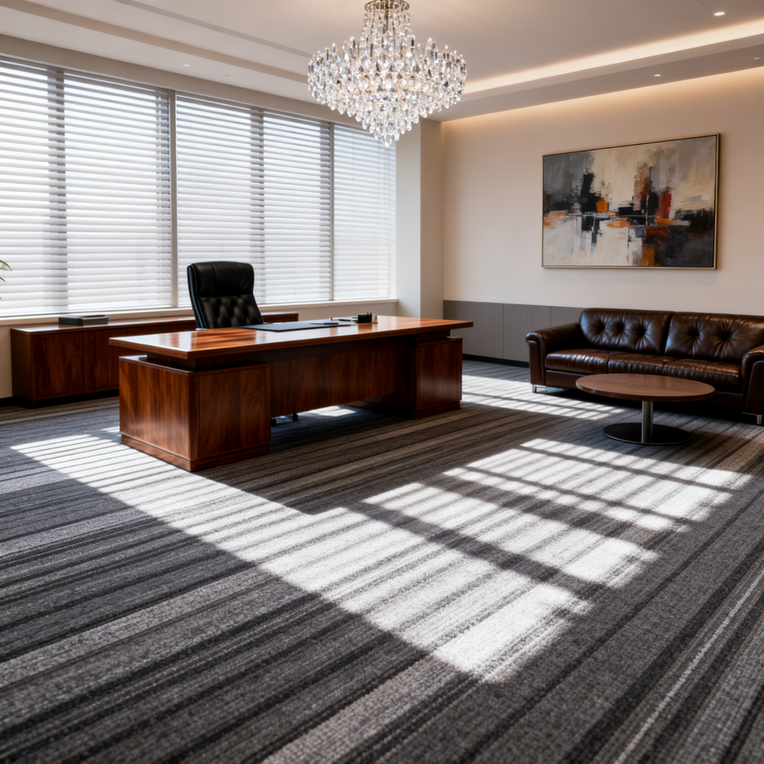 Collection - B1 Fire-Rated Polyester Square Commercial Carpet Tile  PVC Backing Modular Flooring - High-Durability Office/Hotel/Retail Custom Carpet