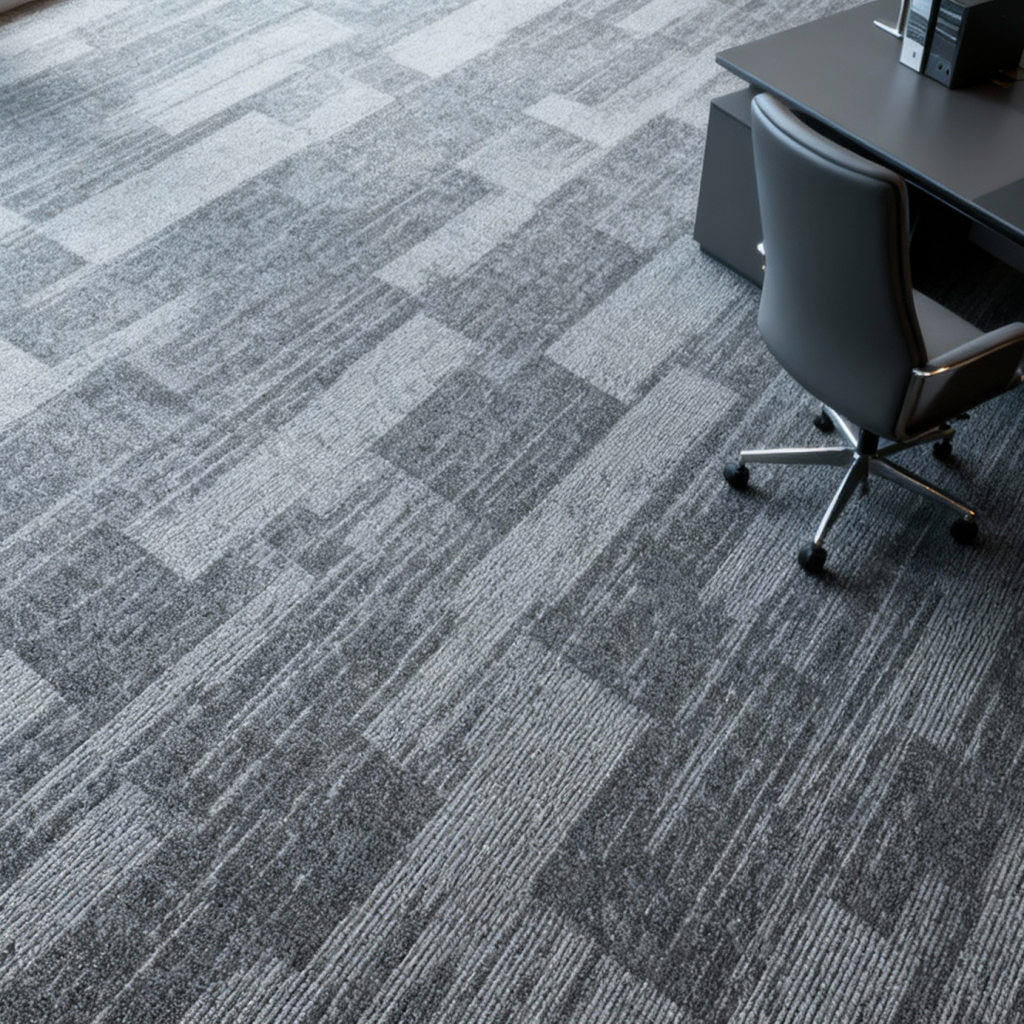 Class B1 Fire-Resistant Commercial Carpet Tile  Polyester Fiber PVC Backing Anti-Slip Durable Office Flooring  Backing for Office Building/Hotel/Mall