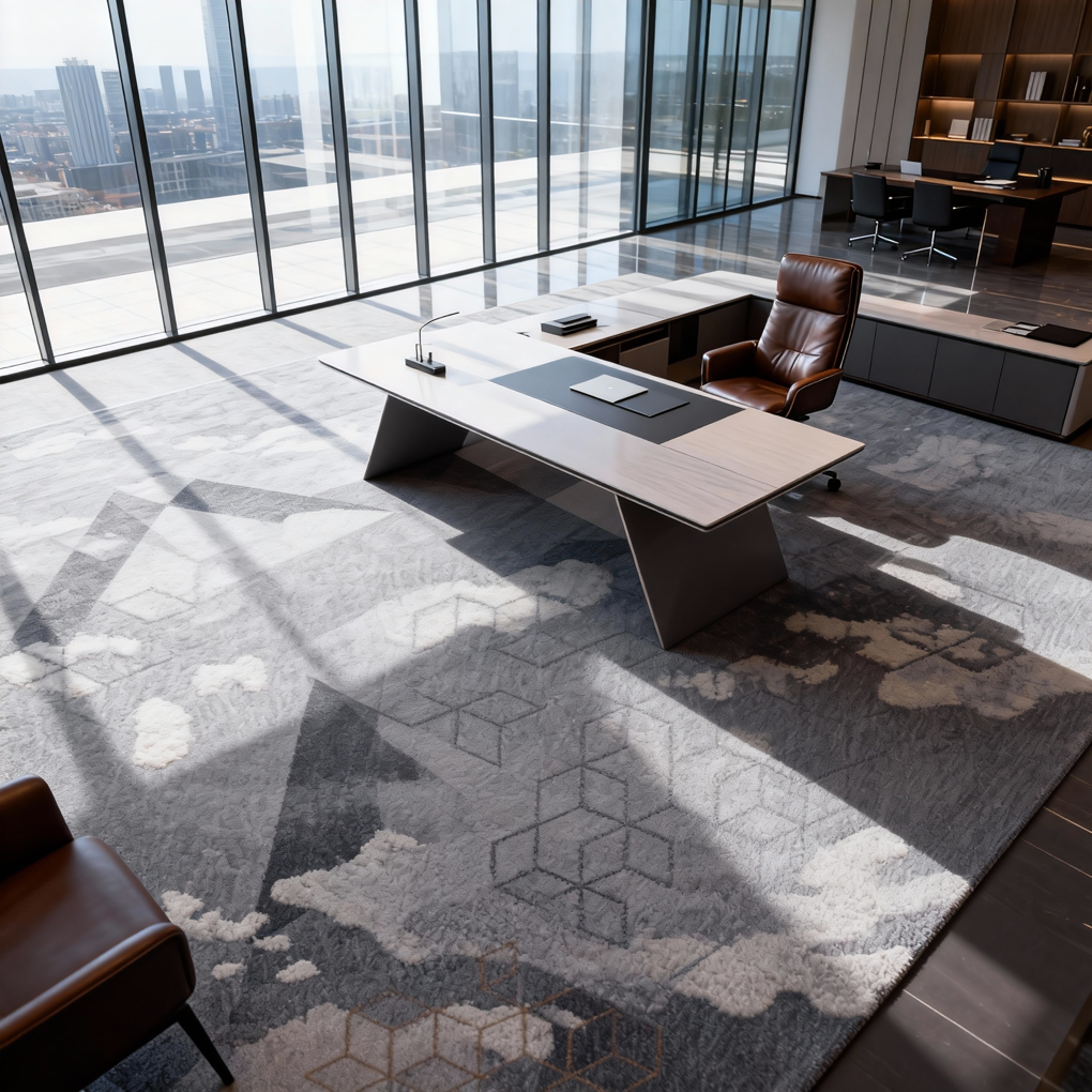 Kirin's Trail Quality Modern Office Carpets Machine-made Custom Printed Rug Carpets Tiles