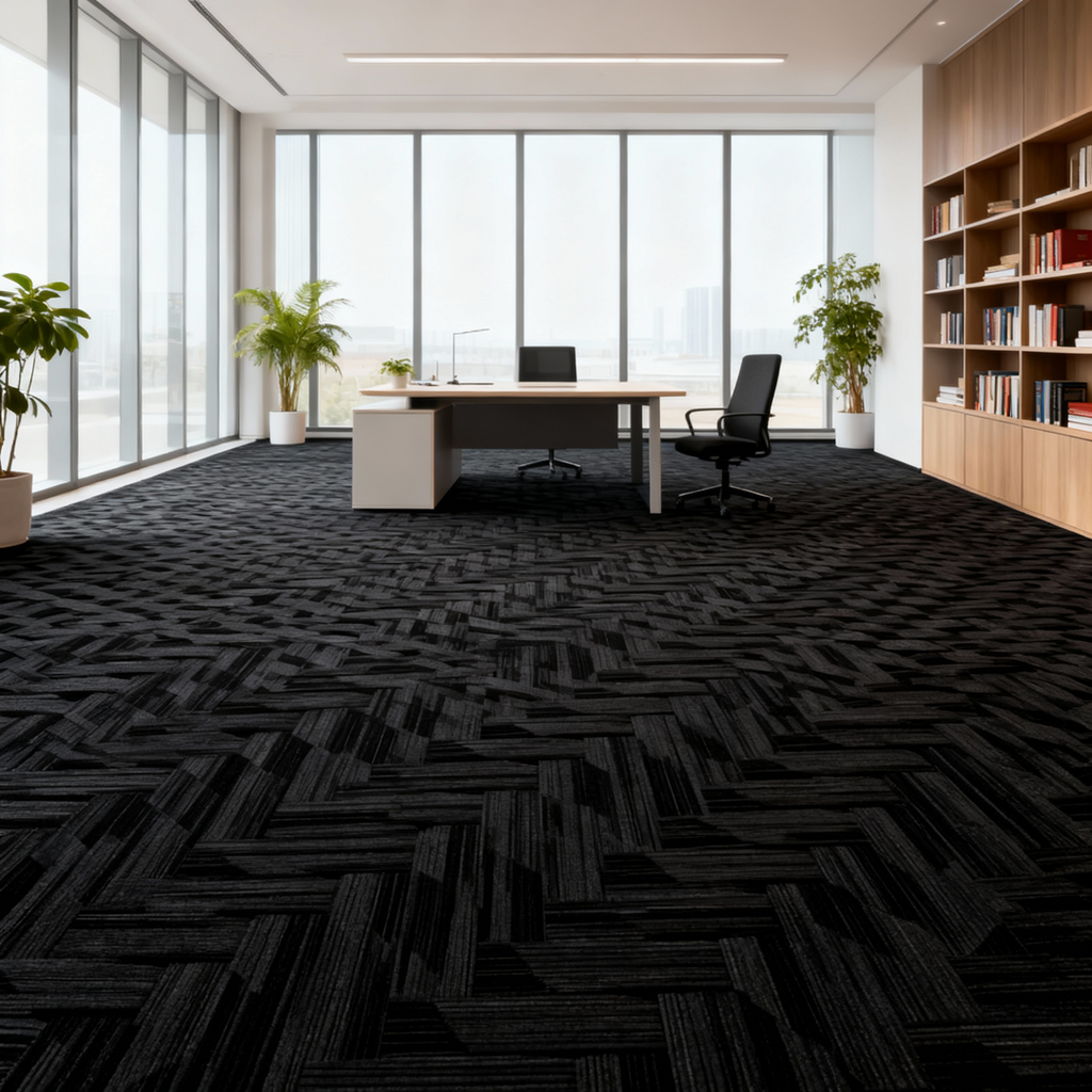 Aurea Atlas Modern PVC Carpet Flooring Tiles Long-Lasting Tufted Cut Pile for Busy Commercial and Residential Spaces for Home Prayer Areas