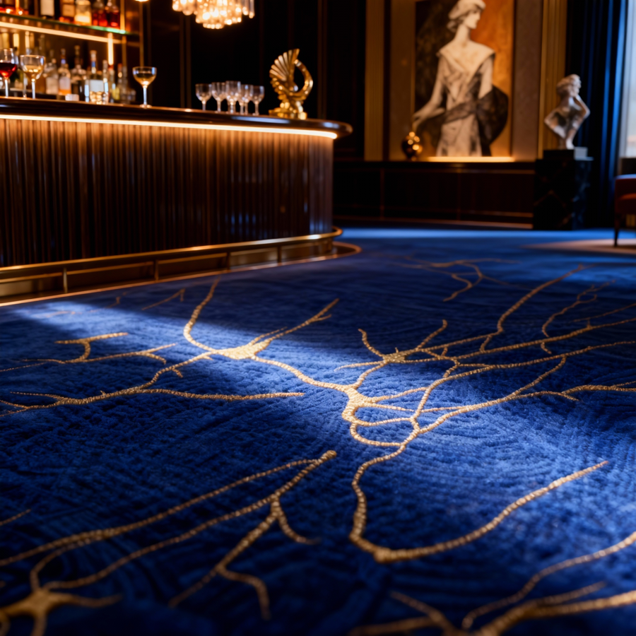 Loom & Lumina Fire-Resistant Polyester Carpet - PP Mesh Backing, Class B1 Fire Rating