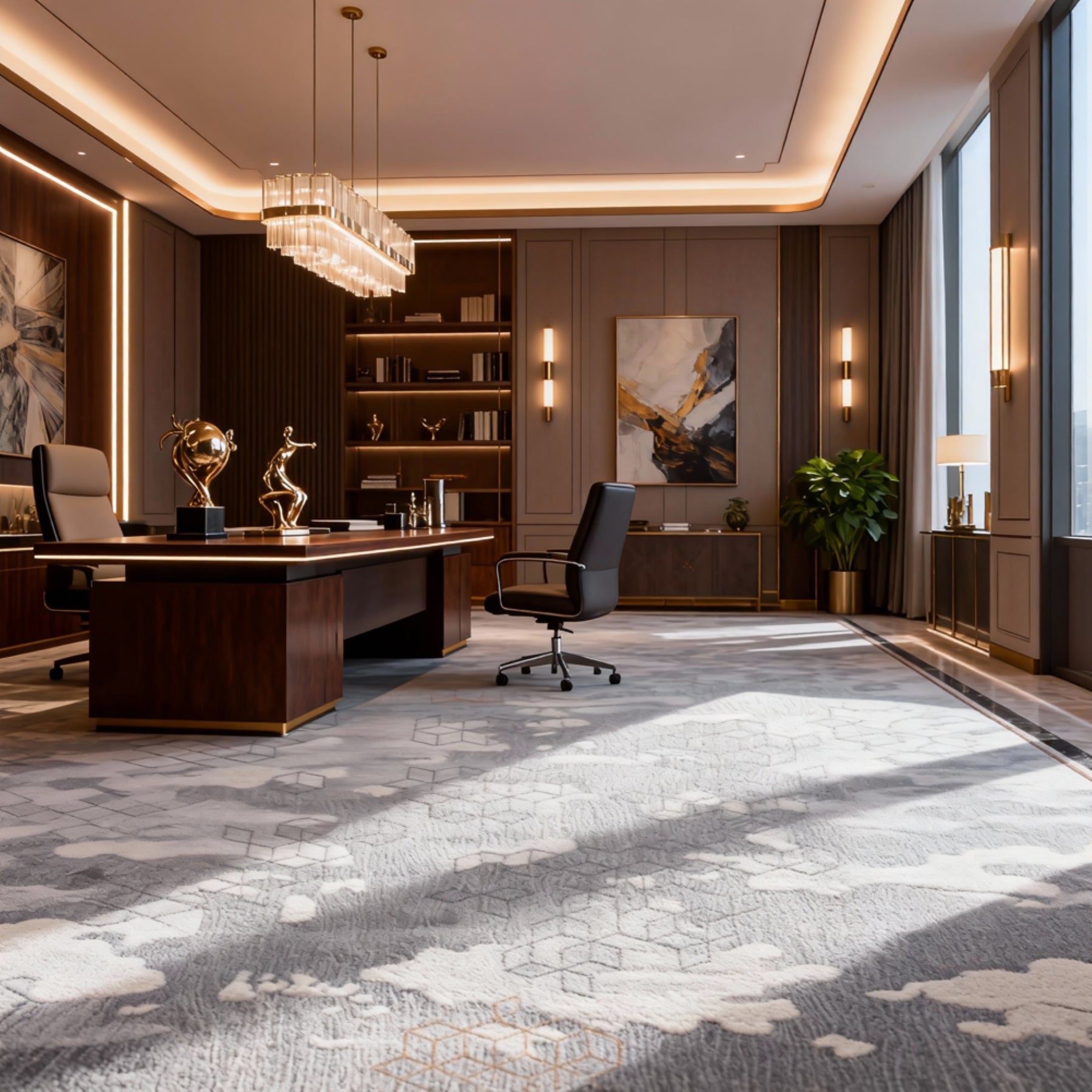 Kirin's Trail Quality Modern Office Carpets Machine-made Custom Printed Rug Carpets Tiles
