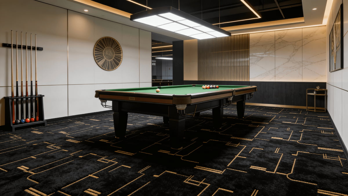 Carpet Tile-Fortuna  | 8mm Pile | Fire-Safe Heavy-Duty Polyester  Indoor or outdoor