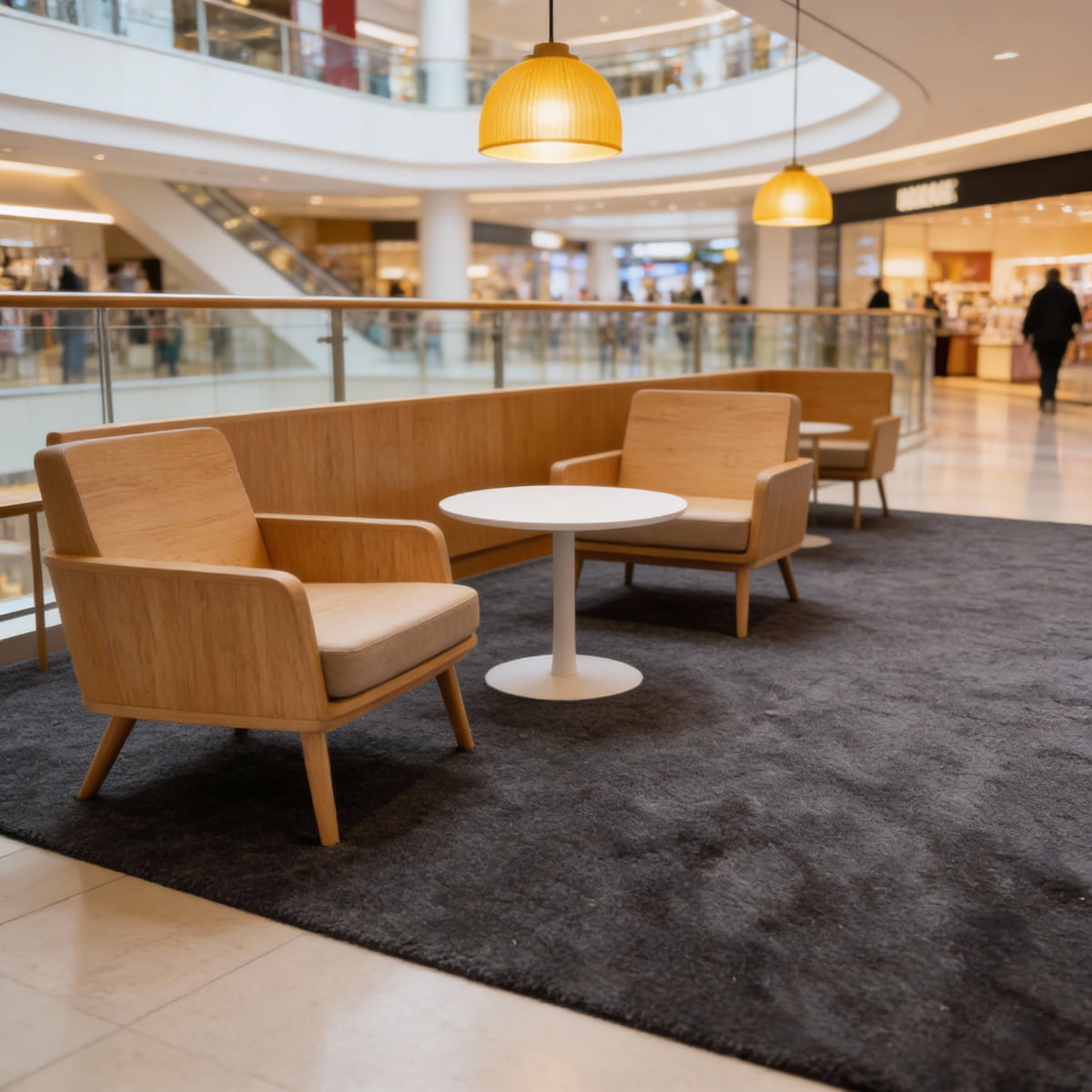 Carpet Tile-Amber  | 7mm Pile | Fire-Safe Heavy-Duty Polyester  Indoor or outdoor