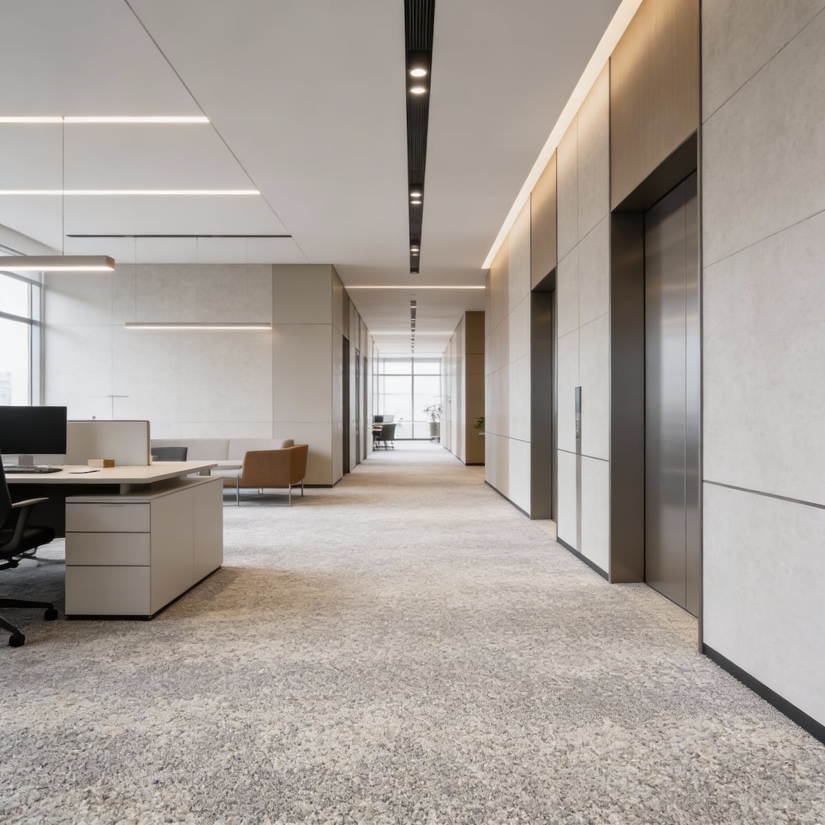 Carpet Tile-Trail  | 6mm Pile | Fire-Safe Heavy-Duty Polyester  Indoor or outdoor