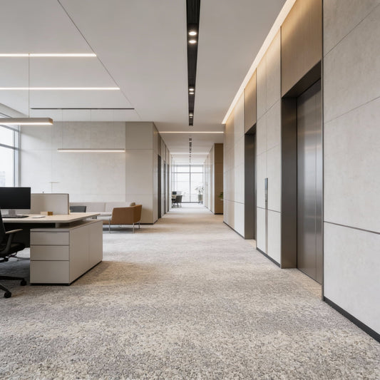 Carpet Tile-Trail  | 6mm Pile | Fire-Safe Heavy-Duty Polyester  Indoor or outdoor