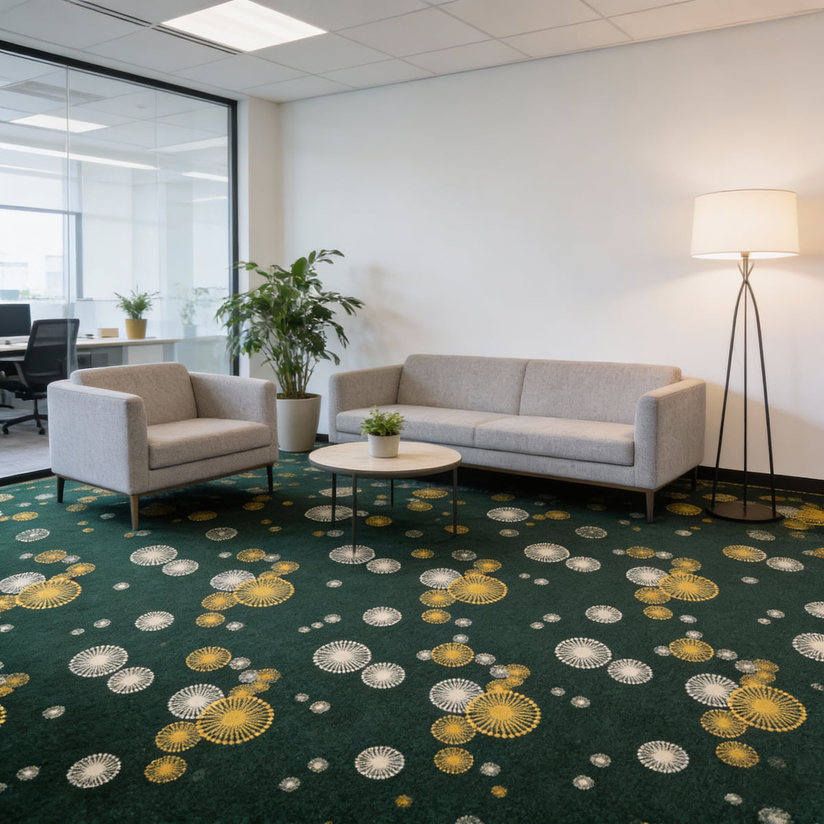 Carpet Tile-Eternal  | 6mm Pile | Fire-Safe Heavy-Duty Polyester  Indoor or outdoor