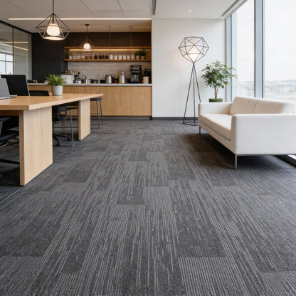 Carpet Tile- Solar  | 6mm Pile | Fire-Safe Heavy-Duty Polyester  Indoor or outdoor