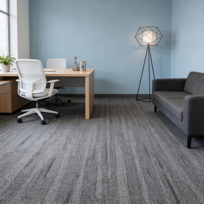 Carpet Tile-Quantum  | 6mm Pile | Fire-Safe Heavy-Duty Polyester  Indoor or outdoor