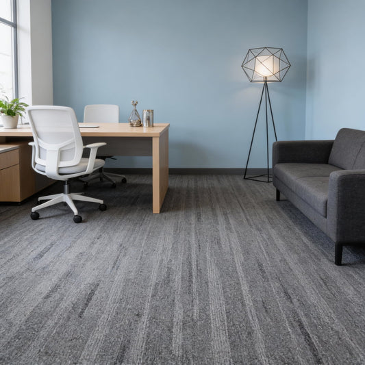 Carpet Tile-Quantum  | 6mm Pile | Fire-Safe Heavy-Duty Polyester  Indoor or outdoor