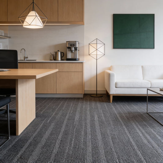 Carpet Tile-Quantum  | 6mm Pile | Fire-Safe Heavy-Duty Polyester  Indoor or outdoor